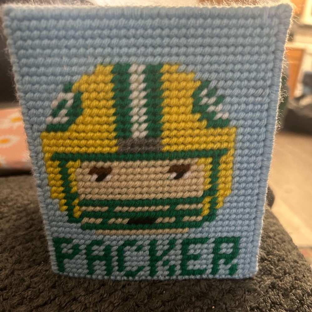 Handcrafted Blue packers Kleenex Box cover